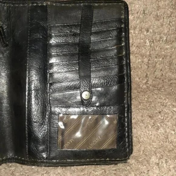 MANCINI-Fine Leather Goods-Unisex Black Crossbody Clutch Organizer-Excellent - Picture 4 of 6